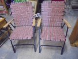 (2) Matching Like New Folding Lawn Chairs