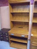 2 Pc. Oak Step Back Bookcase w/Drawer