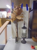 Glass Vase w/Dried Florals and Décor Piece