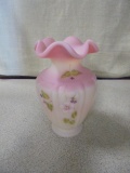 Hand Painted and Signed Fenton Art Glass Vase