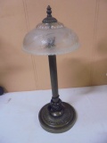 Metal Glass Shade Table Lamp