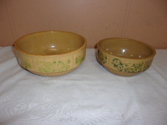 2 Yellow Ware Crock