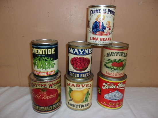 7 Decorative Vintage Look Vegatable Cans