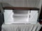 White with wood top Entertainment stand