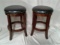 Pair of Cappuccino Colored Swivel Stools