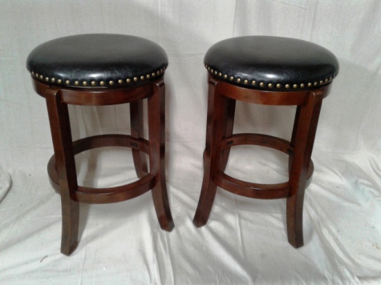 Pair of Cappuccino Colored Swivel Stools