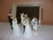 (5) Bella Novia Porcelain Bride and Groom Figures w/ Mirrored Tray