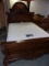 Gorgeous Like New Solid Wood Queen Size Bed Complete w/ All White Serta Perfect Sleeper Mattress Set