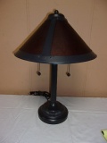 Beautiful Metal Table Lamp w/ Double Pull Chains