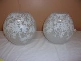 (2) Glass Round Accent Table Lights