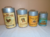 4pc Galvanized Canister Set