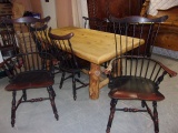 Gorgeous Log Dining Table w/ 6 Chairs Including 2 Arm Chairs