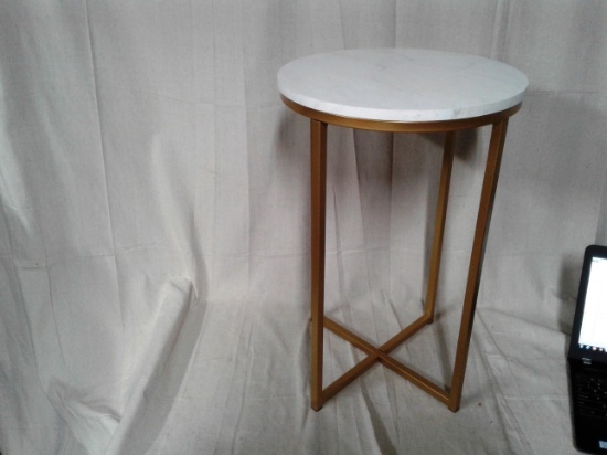 Round Metal Leg Composite top end table