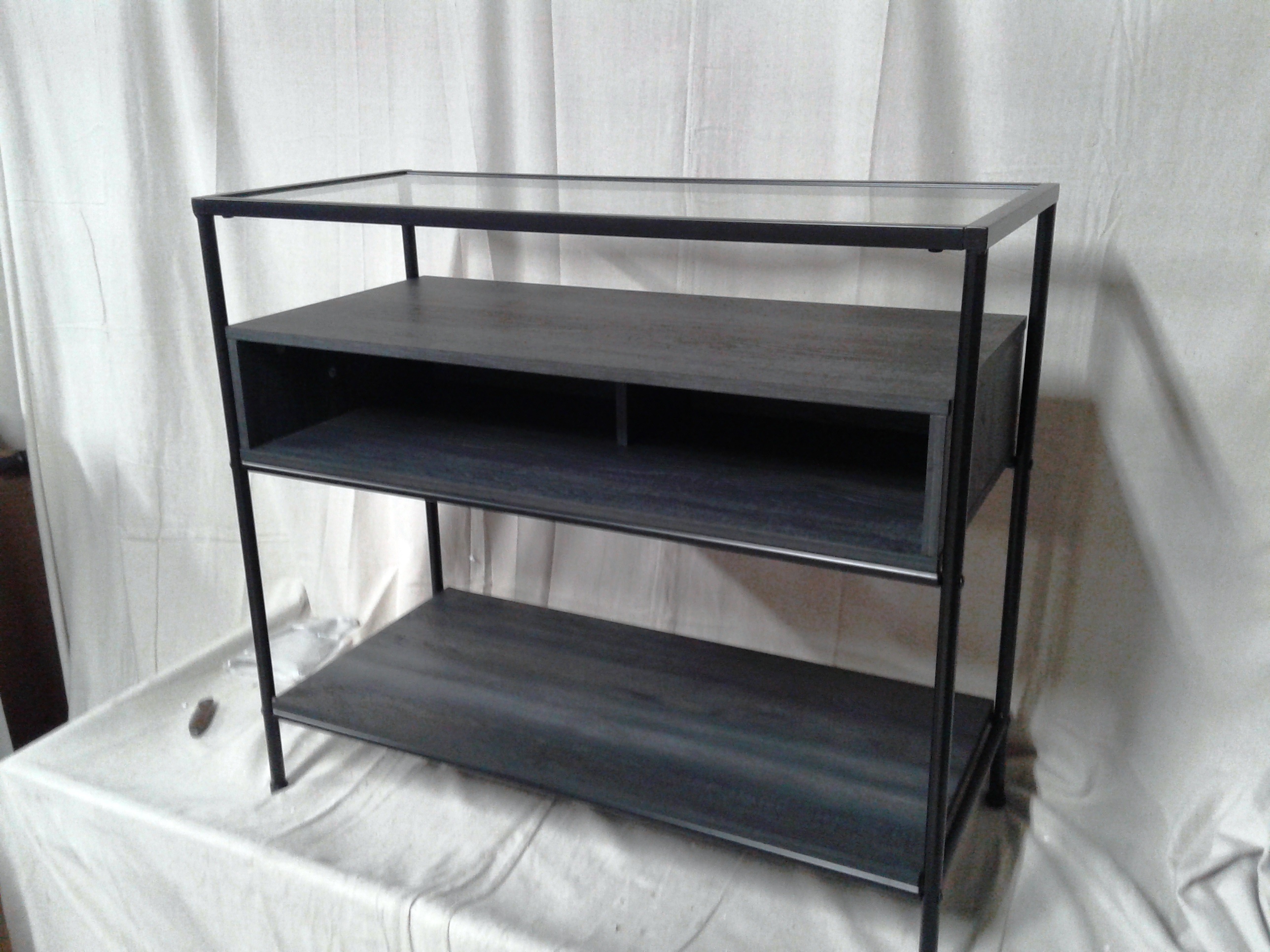 Fulham glass top console shop table