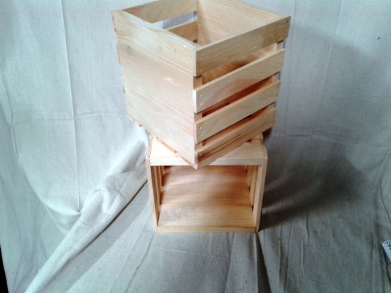 Two Decorative Wooden Storage Crates