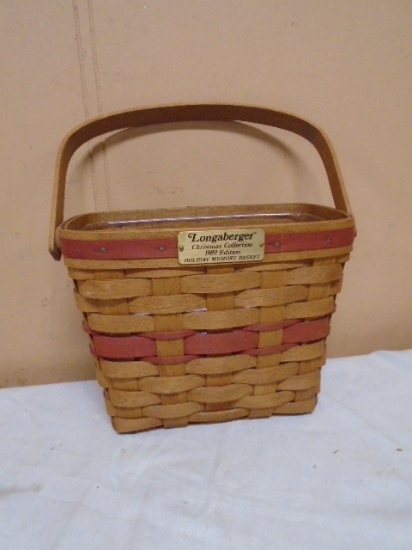 1989 Longaberger Holiday Memory Basket w/ Protector