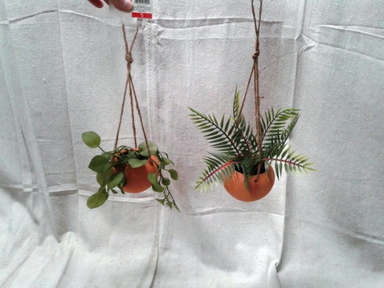 Two Hanging Plants "Never Water" Artificials