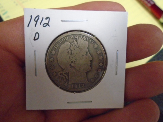 1912 D Mint Barber Half Dollar