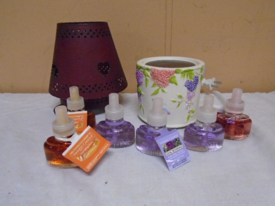 6 New Yankee Candle Scent Plug Refills/Yankee Candle Warmer/Metal Jar Candle Holder