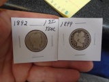 1892 and 1899 Barber Quarters