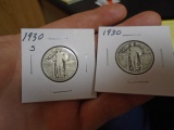 1930 S Mint and 1930 Standing Liberty Quarters