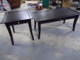 Dark Cherry Coffee Table w/ Drawer & Matching End Table w/ Drawer (Like New)