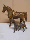 Set of Vintage Metal Horses