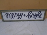 Wooden Merry & Bright Sign