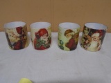 Set of Glass Santa Candle Jars