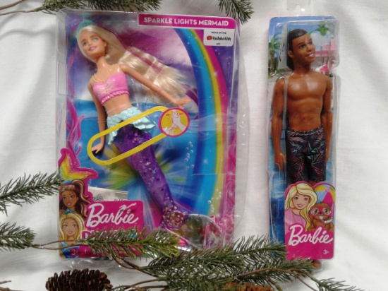 Sparkle Lights Mermaid Barbie and Ken Doll