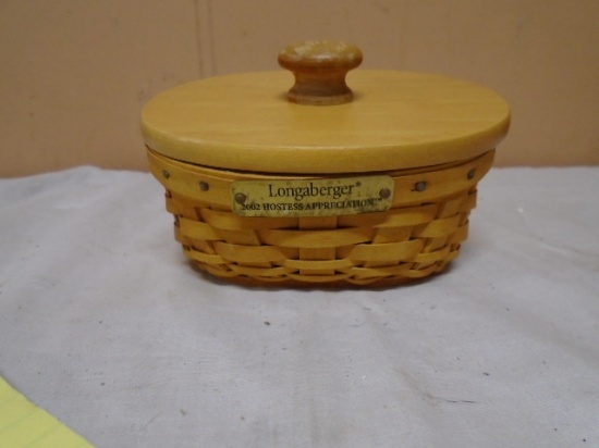 2002 Longaberger Hostess Appreciation Basket w/Lid and Protector