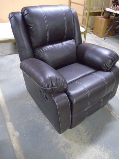 Beautiful Chocolate Brown Recliner w/ Stitching Accent