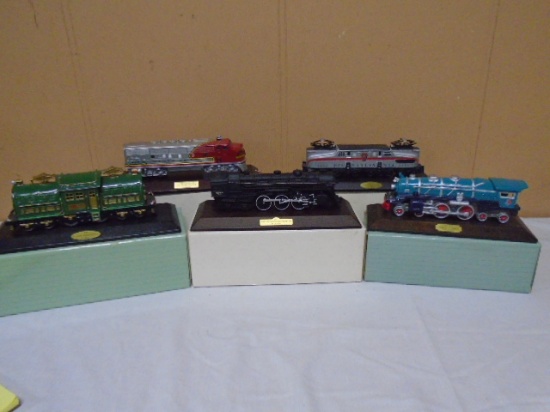 5 Pc. Avon Lionel Classic Train Collection w/Wood Stands and Original Boxes