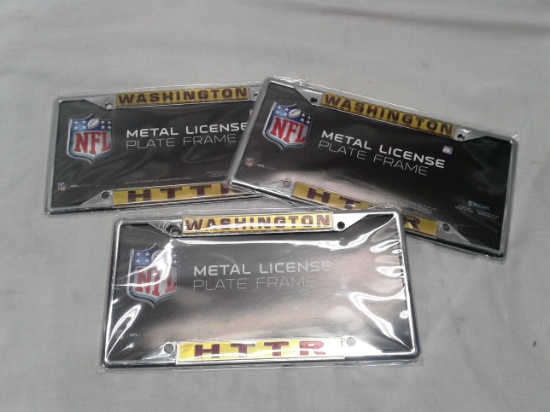 Three Washington Football NFL License Plate Covers