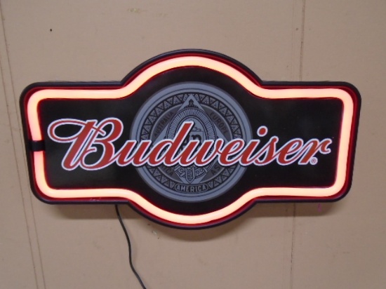 Lighted Budweiser Bar Sign