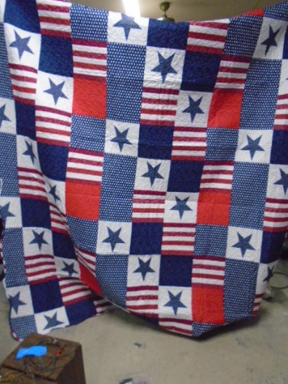 King Size Stars and Stripes Quilt w/ Matching Shams