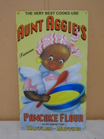 Aunt Aggie's Pancake Metal Sign