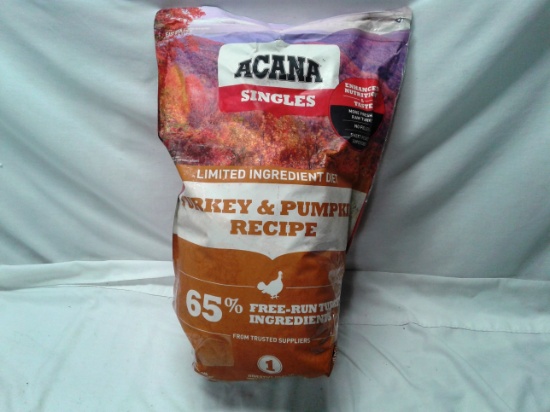 Acana 25lb bag of Turkey and Pumpkin Recipe Dog Food