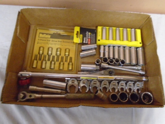 Large Group of 3/8th and 1/2" Drive Socket Sets