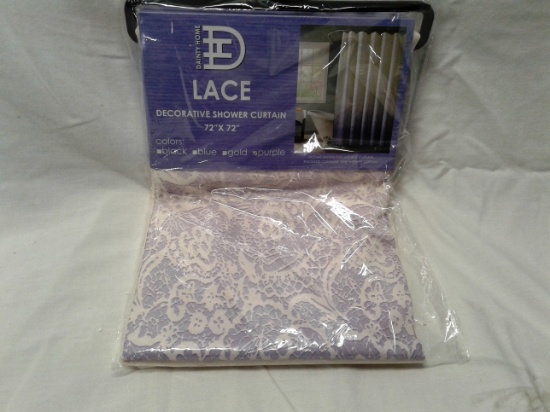 Dainty Home Lace Lavender Shower Curtain