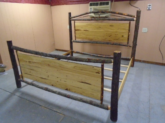 Beautiful Like New King Size Log Bed Complete