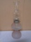 Pink Satin Glass Oil Lamp