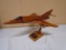Solid Mahogany Fighter Jet on Stand
