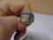 Mens Sterling Silver International Harvester Ring (10kt Gold Logo w/ Topaz Stone) Size 9 1/2