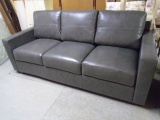 Beautiful Gray Leather Sofa