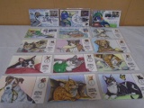 (15) Duck and Animal Rescue First Day of Issue Stamps on Cards