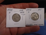 1939 D Mint & 1942 S Mint Nickles