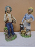 Grandma and Grandpa Bisque Statues