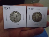 1929 & 1930 Standing Liberty Quarters