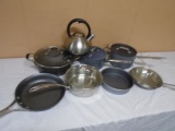 7 Calphalon Pots/Pans and Cuisinart Tea Kettle